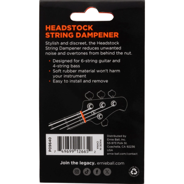 Ernie Ball 9640 Strengd�mper til Headstock